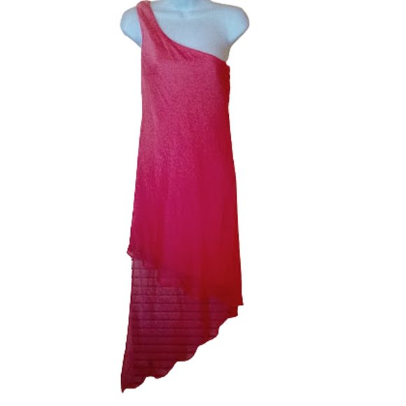 BARBIE CORE   LE CHATEAU  Pink Assymetrical One Shoulder Dress XXS NEW NWT - Picture 1 of 4